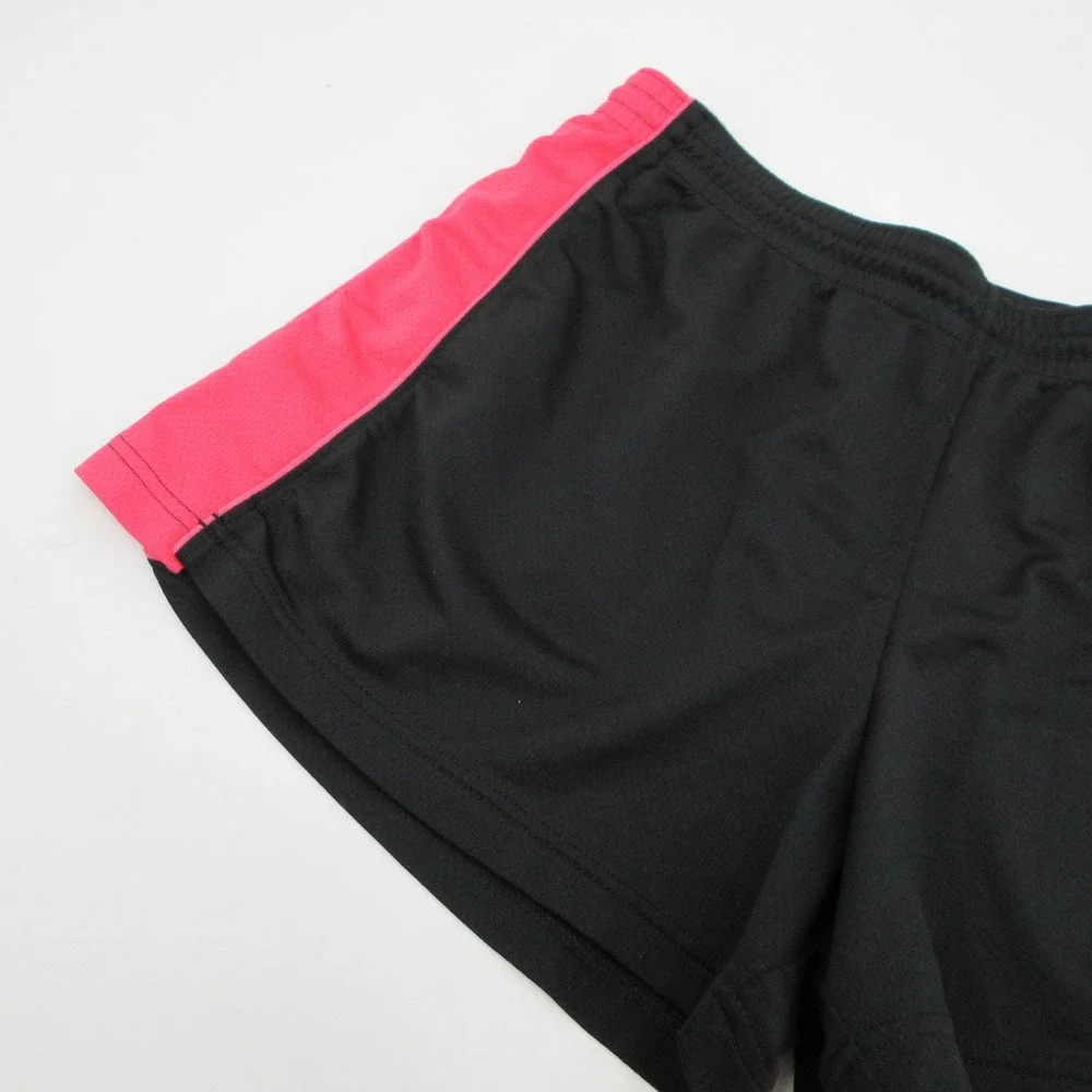 Nike Womens Athletic Shorts Large Black Pink Mesh Running Training Gym Workout